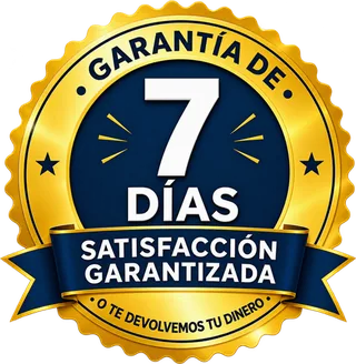 Sello de garantía de 7 días: satisfacción garantizada o te devolvemos tu dinero